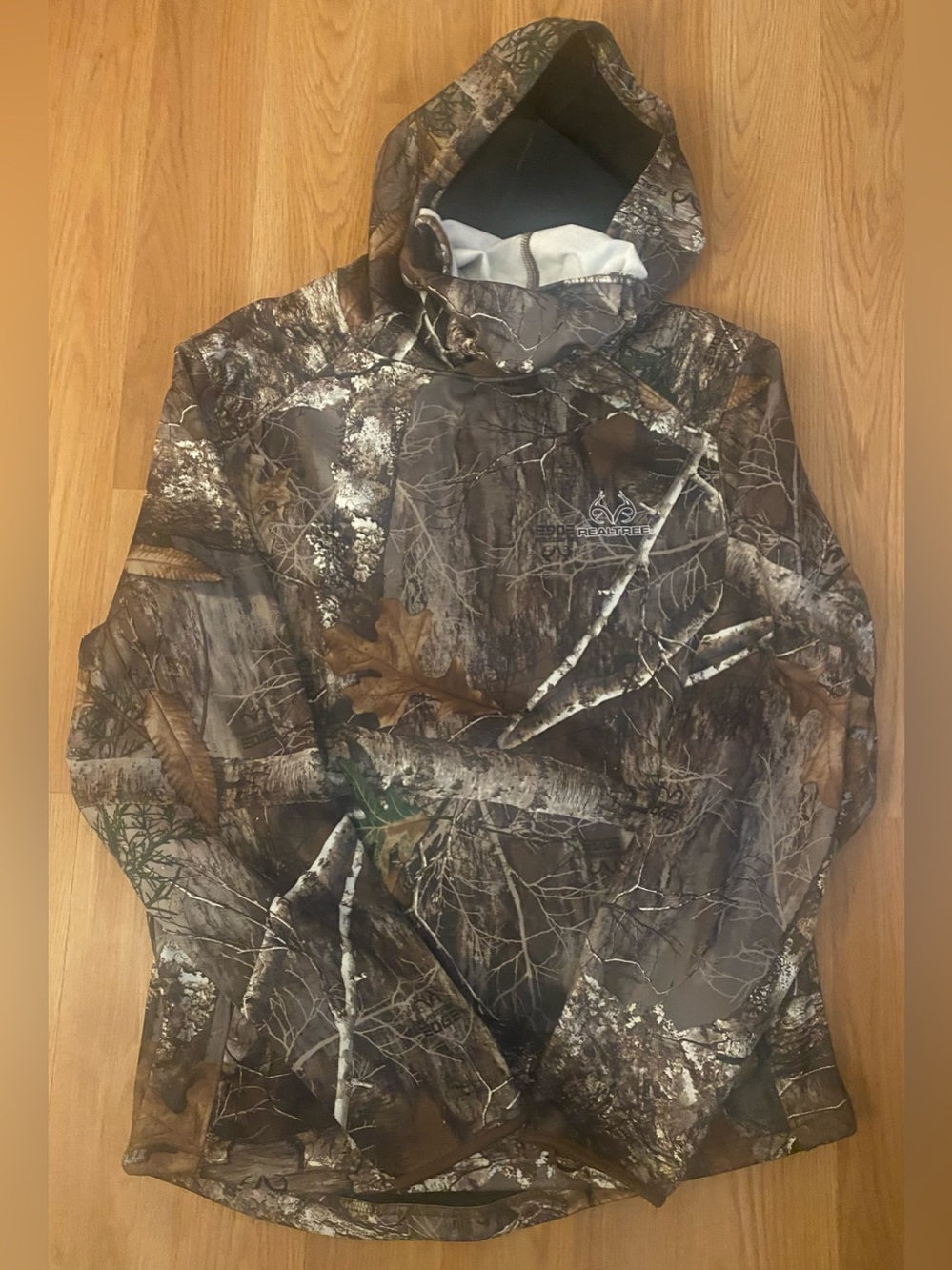 Realtree Men's Hooded Performance Camo Hoodie with face mask - Brown/Green